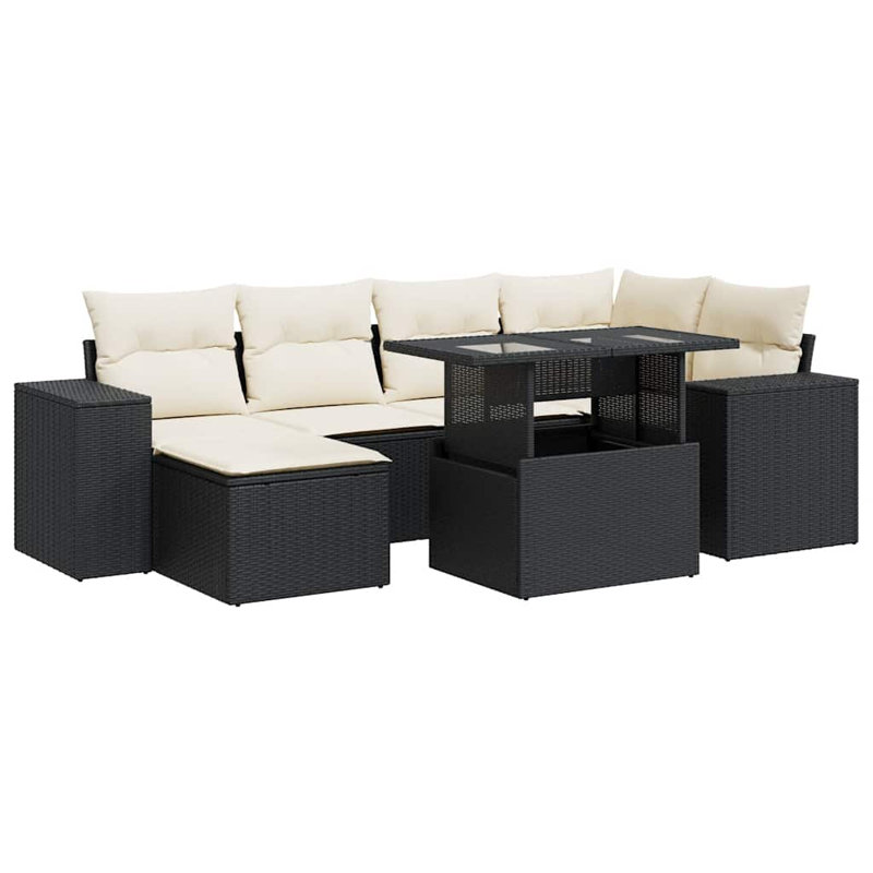 Ensemble de canapé de jardin en rotin PE 7 pièces Vidaxl