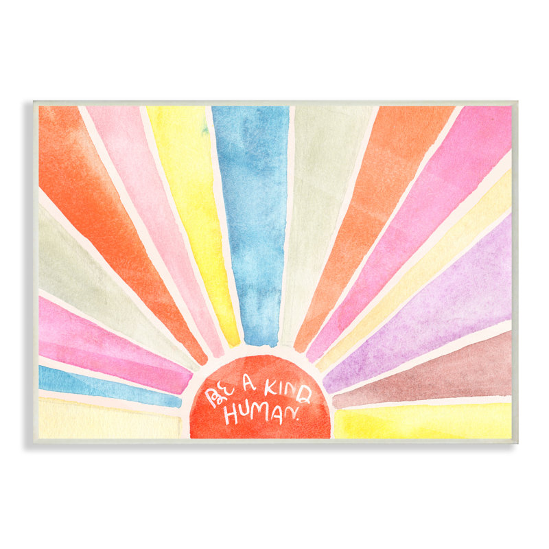 « Be a kind Human » Rainbow Sunexplosions par Jennifer Paxton Parker, reproduction d’art, H 15 po x l 10 po x P 1,5 po