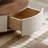 Leaf-Shaped Coffee Table with 2 Drawers, Walnut Wood Grain Center Table for Living Room