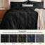 Édredon en pli noir avec draps, taies d'oreiller et taies décoratives-103425110-101518292