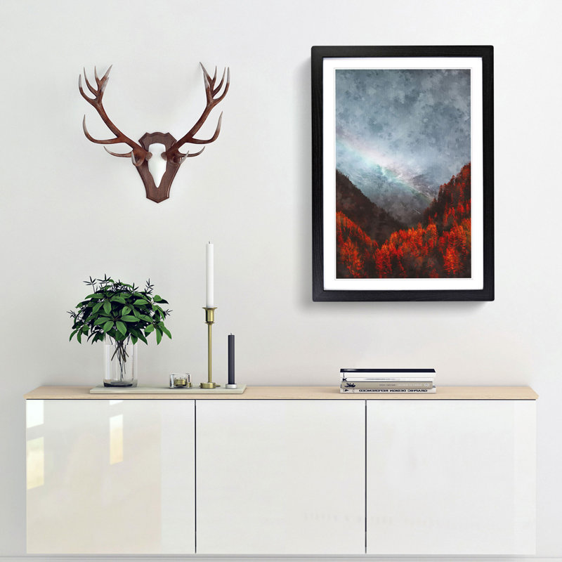 Rainbow over the Mountains in Italy - Picture Frame Graphic Art Print, 63cm H x 45cm W x 2cm D, Black Framed