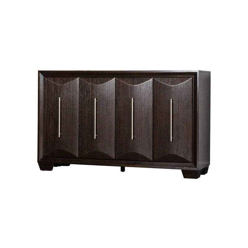60.4"W Transitional Server, Espresso, Brown