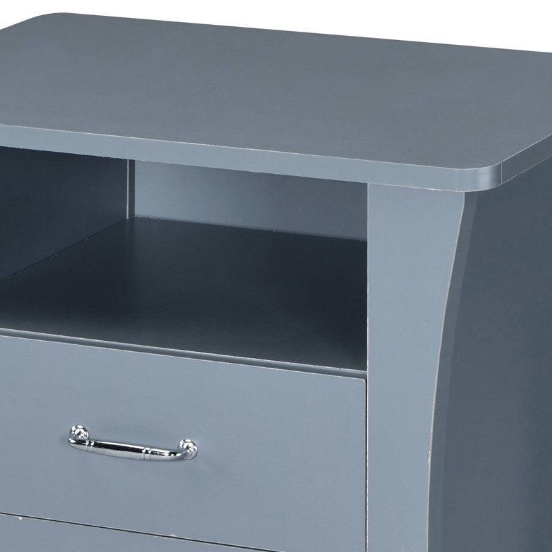 Table de chevet 2 tiroirs Bellda, Gris
