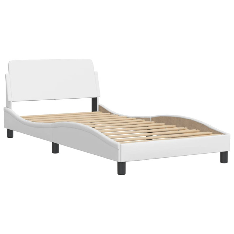 Base de lit vidaXL Viana sans matelas blanc 100 x 190 cm, Simple, Blanc