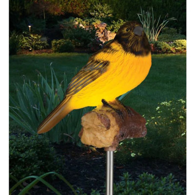 27 Inch Songbird Solar and Sound Stake Acrylic and Metal and Solar Garden Stake Standard