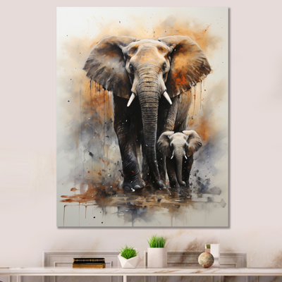 «Keehn Elephant Gentle Giants Elephants II», reproduction sur toile encadrée