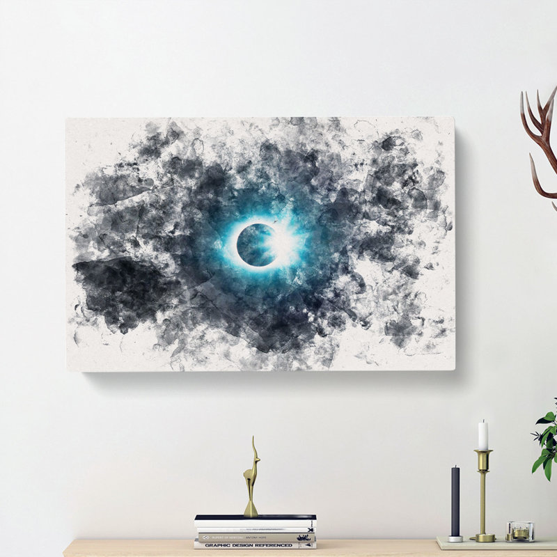 The Moon Passing the Sun - Wrapped Canvas Graphic Art Print, 30cm H x 45cm W x 4cm D