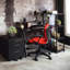 Black Writing Desk With Upper Shelf