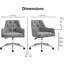 Chaise de bureau Hardy avec hauteur réglable et capitonnage à boutons, standard