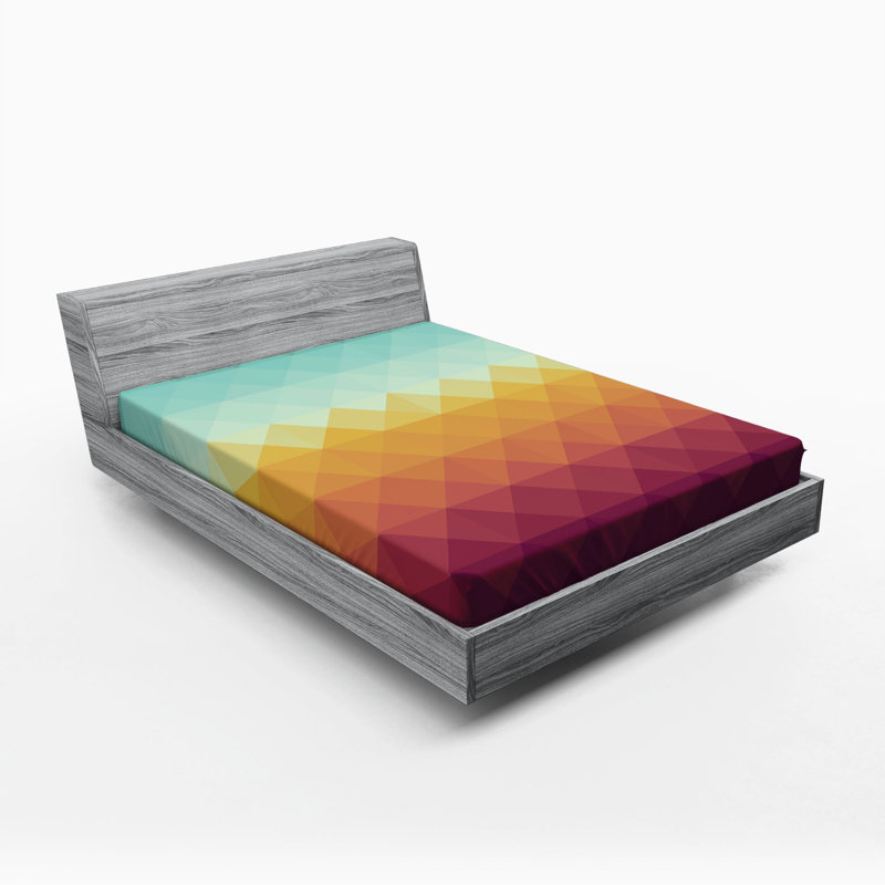 Microfiber Geometric Fitted Sheet, Full Fitted Sheet