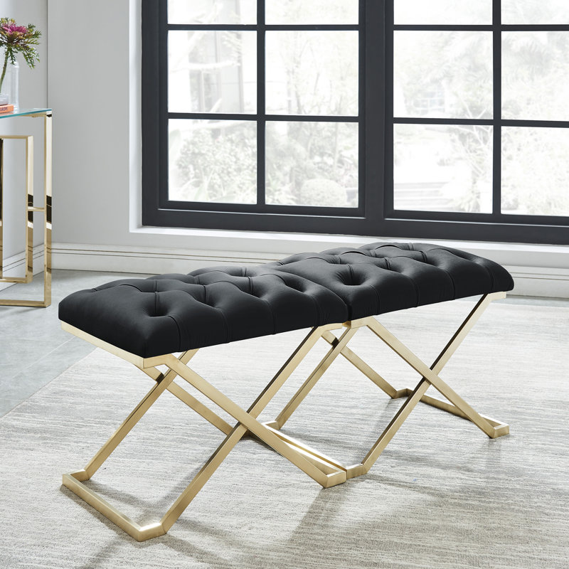 Banc simple Rada noir / doré, Black/Gold