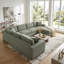 Canapé modulaire surdimensionné en U de 115,3 po avec méridienne - canapé en velours côtelé, 3 coussins décoratifs, assise profonde (22 po) et coussins épais (5,9 po) - grand canapé modulaire de salon, support à ressorts ensachés - Assemblage facile-215093232