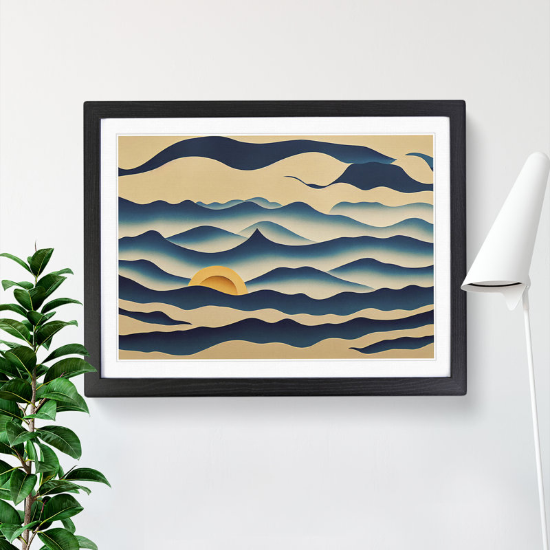 Abstract Ocean Wave Vol.2 - Framed Print, Black, 46cm H x 64cm W x 2cm D