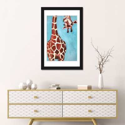 Girafes avec feuille verte par Coco de Paris - Impression sur toile tendue sur châssis