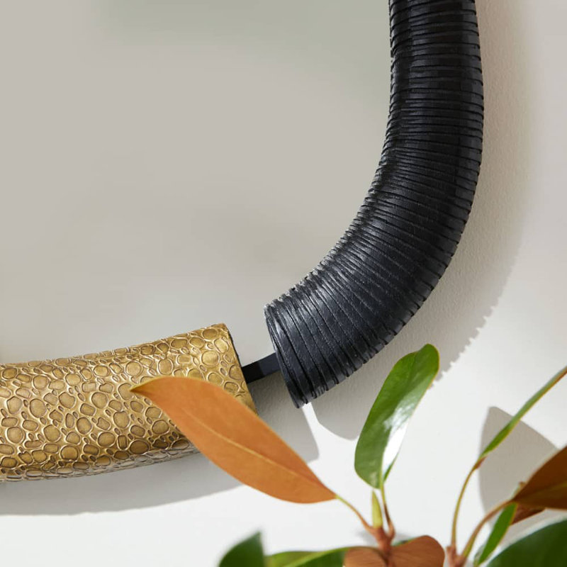 Hitchcock Novelty Solid Wood:Brass Mirror