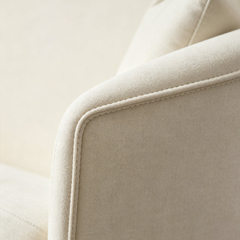Beige Chenille Loveseat Sofa