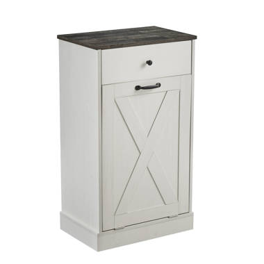 Single Trash Bin Cabinet, Tilt Out Doors, Wood Trash Recycle Bin, Laun –  thefurniturefarm