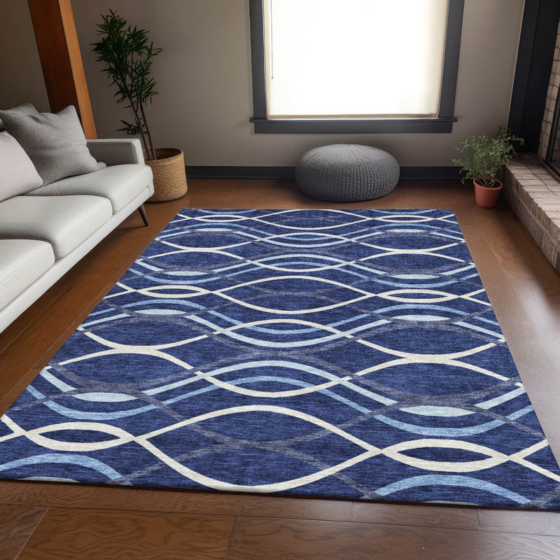 Lamanna Washable Abstract Indoor / Outdoor Rug, Rectangle 10' x 14'