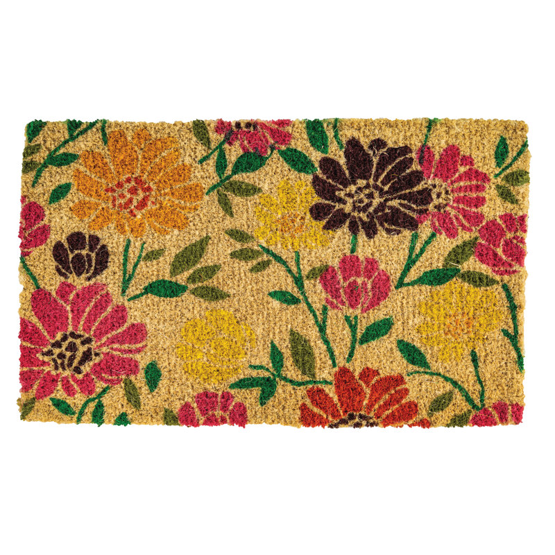 Marguerites de printemps de bergwall Coir 30 po x 18 po Paillasson d’extérieur