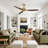 56" Solid Wood 3-Blade Ceiling Fan with Remote Control No Light Kit