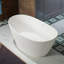 WOODBRIDGE 59" L x 33-1/2" W Luxury Contemporary Solid Surface Stone Resin Freestanding Bathtub in Matte White-51226556-116257507