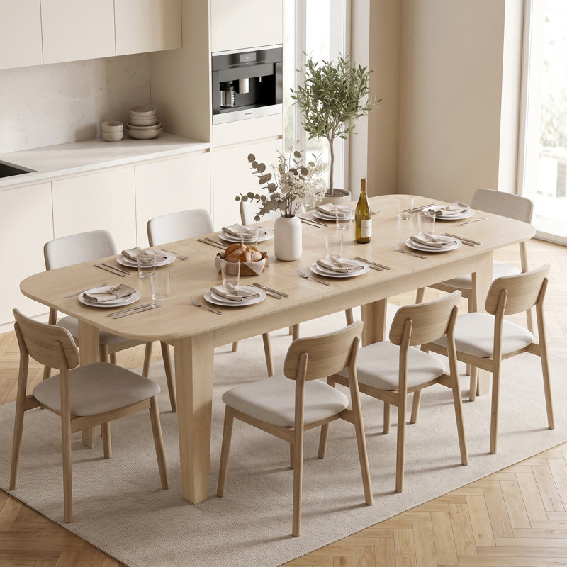 Extendable Dining Table, Oak Wood / Brown