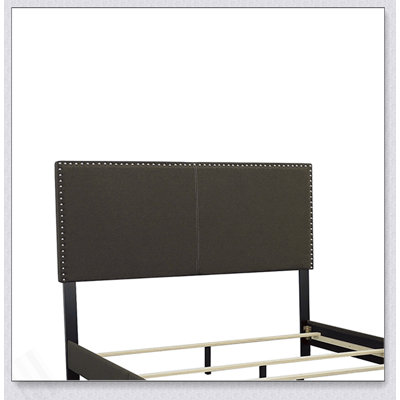 Guyancourt Charcoal Upholstered Eastern King Panel Bed