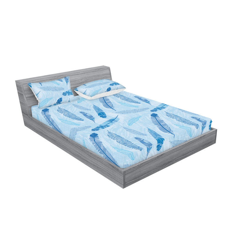 Ensemble de taies décoratives Ambesonne, Drap-housse pour lit double avec deux taies d'orei
