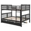 Lit superposé double avec lit gigogne simple et échelle-524862243