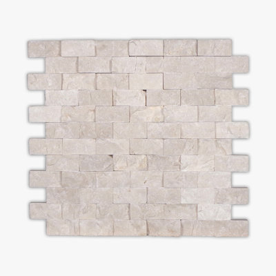 Botticino Splitface 1x2 Brick Marble Mosaic