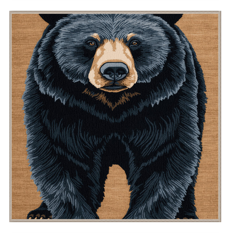  Tapis lavable avec ours noir américain, Carré 3 pi