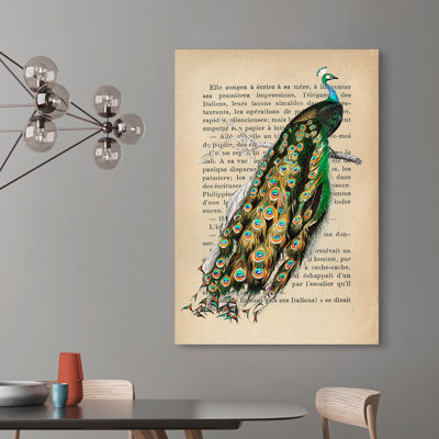 Indian Peafowl, After D'Orbigny by Stef Lamanche - Wrapped Canvas Print
