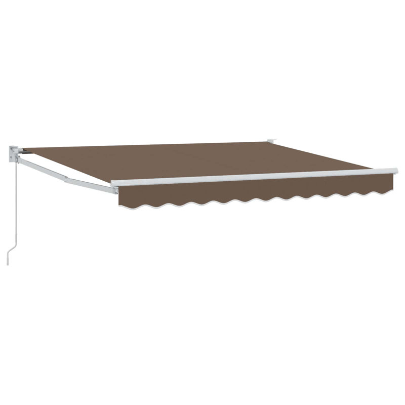 VidaXL 350cm W x 200cm D Polyester Cover Retractable Patio Awning, Solid Colour, Taupe