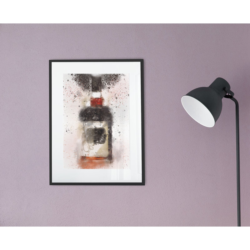 Dark Rum Bottle 1 Piece Single Picture Frame Wall Art
