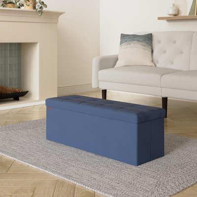 Reyaan 110cm Wide Tufted Rectangle Solid Colour Standard Ottoman with Storage