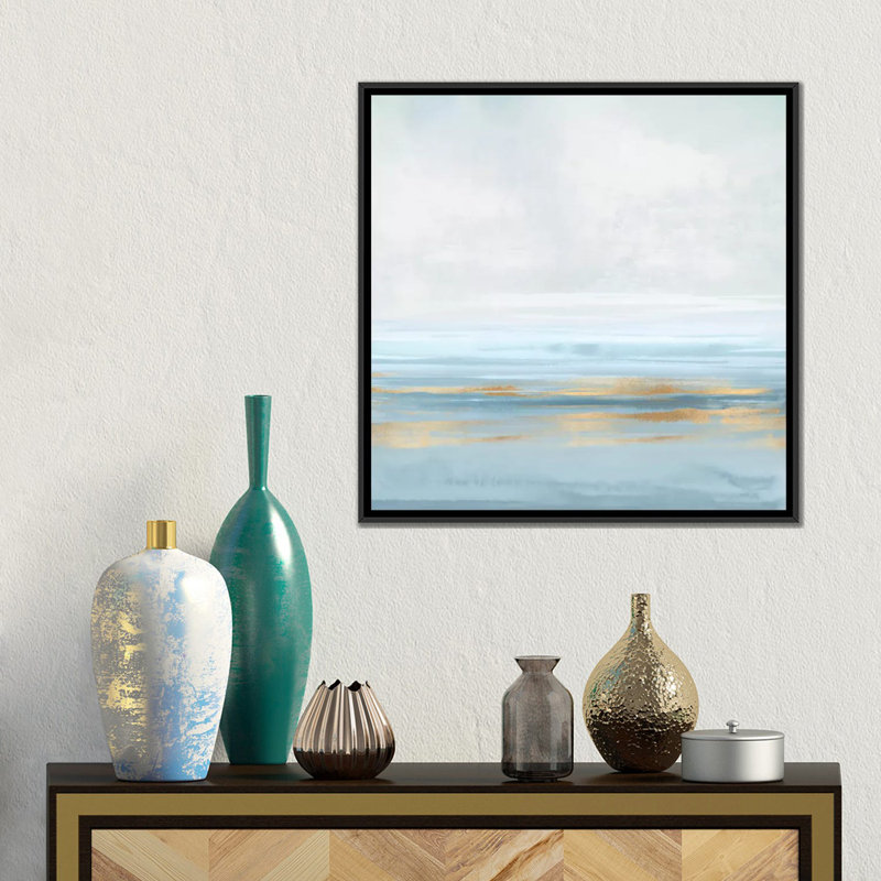 «Sky Blue Reflection I», reproduction d'art sur toile encadrée, Noir, Toile à cadre flottant sans passe-partout