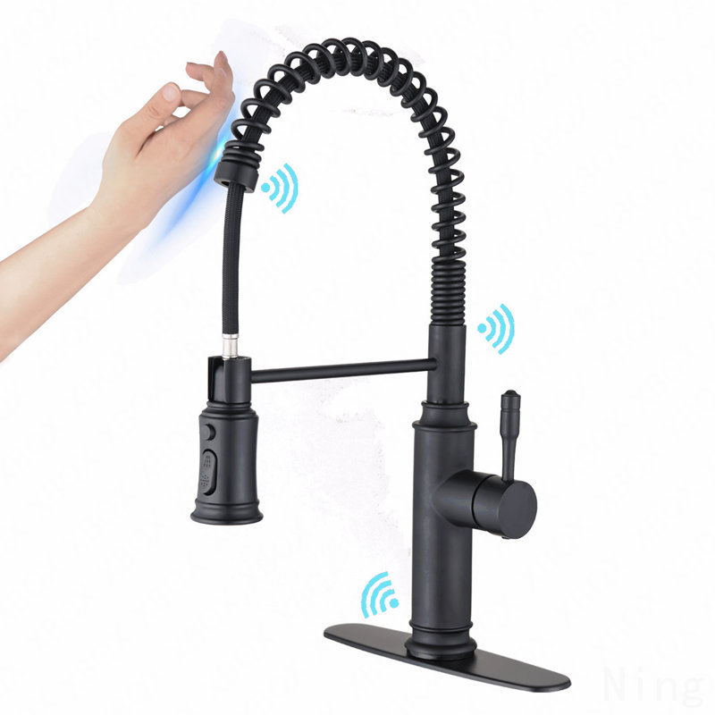 Robinet de cuisine tactile avec douchette rétractable