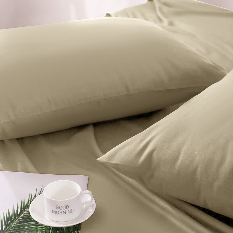Jaramiah Super Soft Plain Microfiber PillowCase, Beige