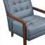 Fauteuil d'appoint pour salon en cuir riche capitonné à assise simple en noyer-1408642339
