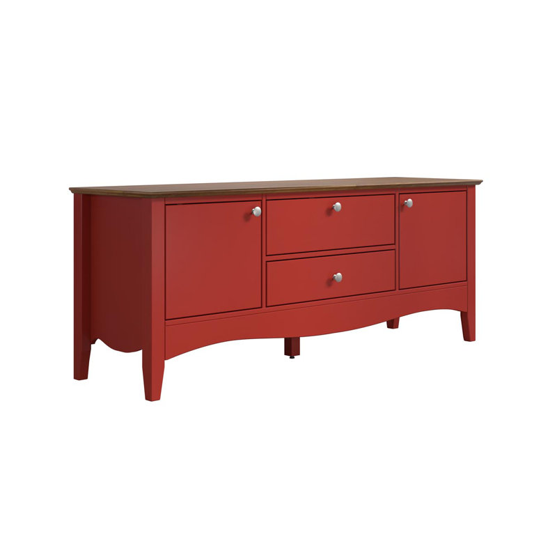 Delrick TV Stand, Red/Brown