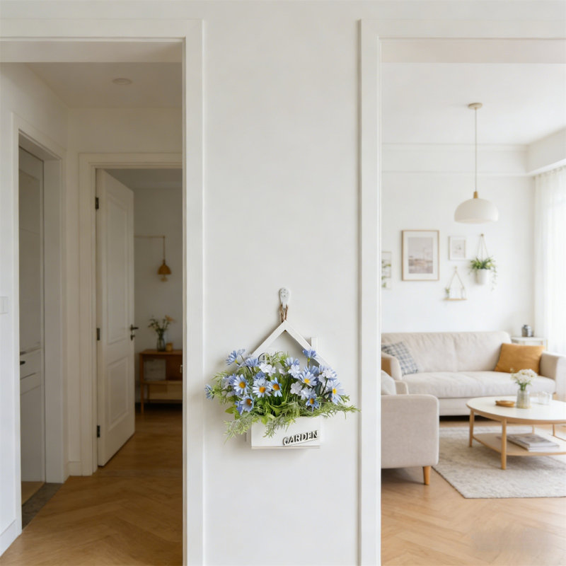 Couronne de linteau artificielle à fleurs séchées