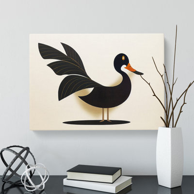 Beaming Duck Abstract - Wrapped Canvas