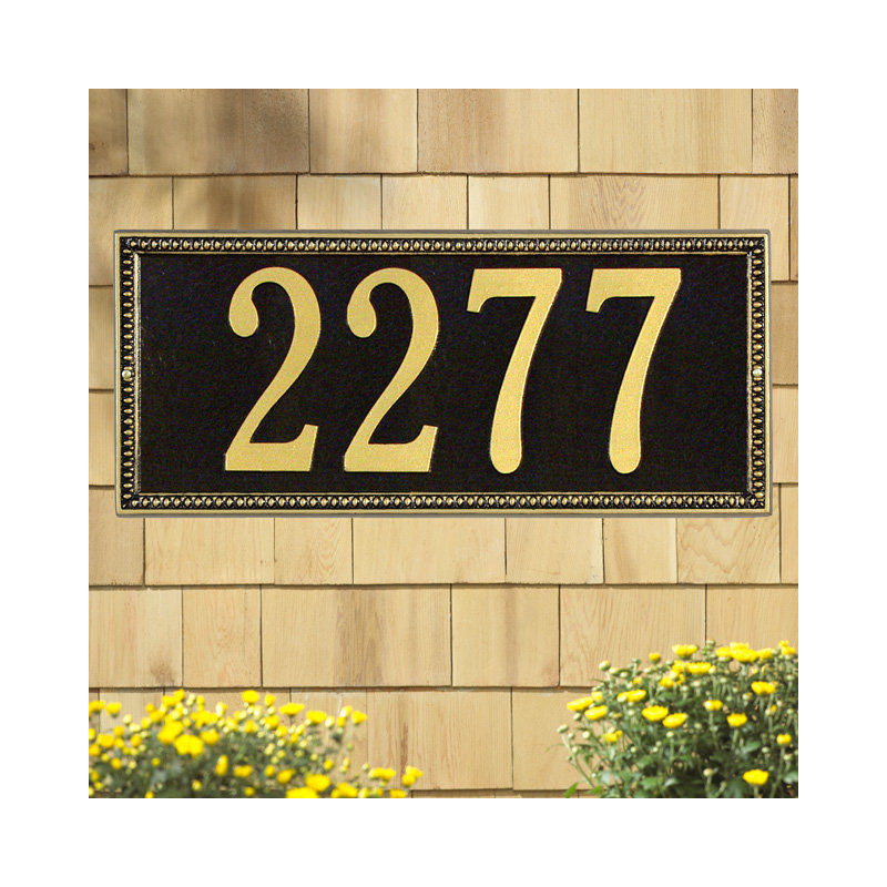 Egg and Dart 1-Line Wall Address Plaque, Pewter and Silver, Yes