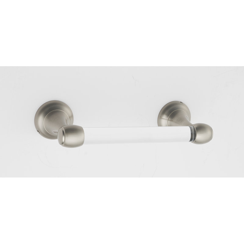 Royale Acrylic Bath Wall Mount Toilet Paper Holder, Satin Nickel