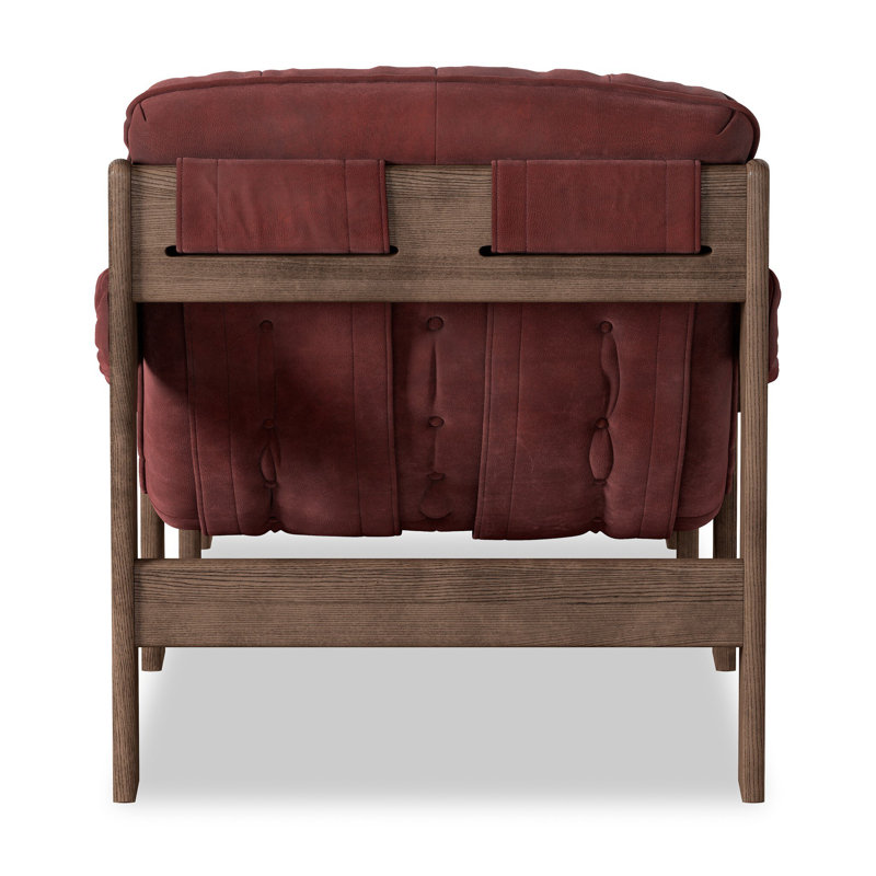 Halston Chair W/Ottoman-Nubuck Burgundy