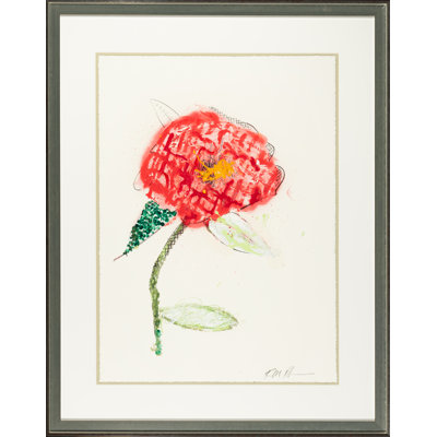 "Tout fleur" par Robert Robinson - Peinture encadrée sur papier