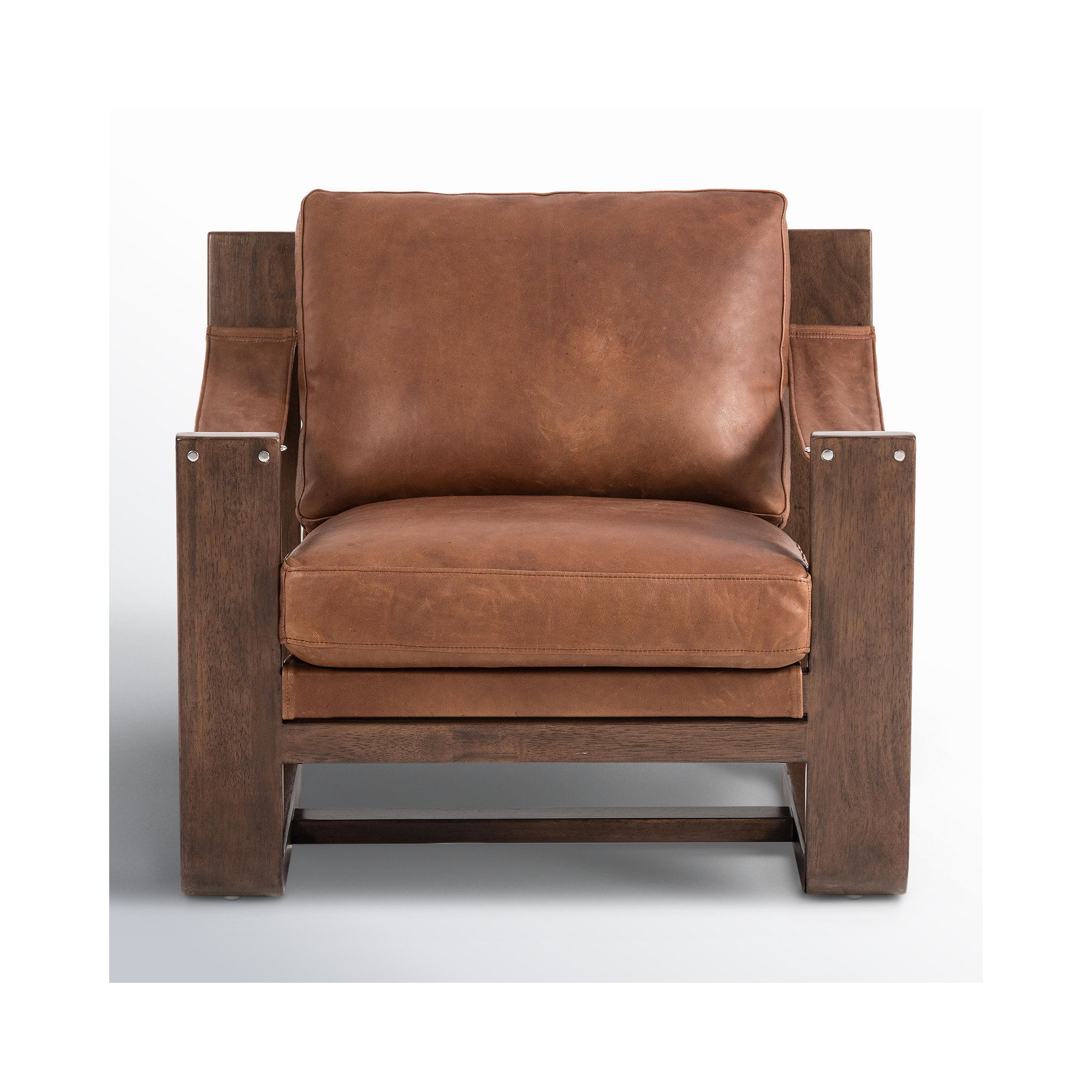 Arista Genuine Leather Armchair, Heirloom Sienna Genuine Leather
