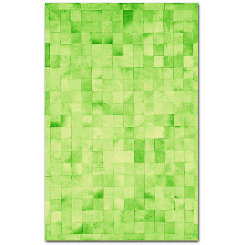 Tapis en fausse peau de mouton à motif géométrique fabriqué à la main lime Aayush