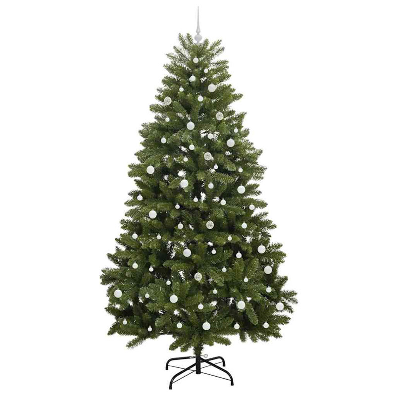 Artificial Christmas Tree with Stand Green PVC and Metal, 7.87 ft