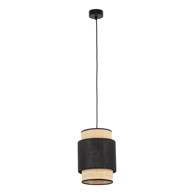 Adibah 1 - Light Drum Pendant, Beige/Black